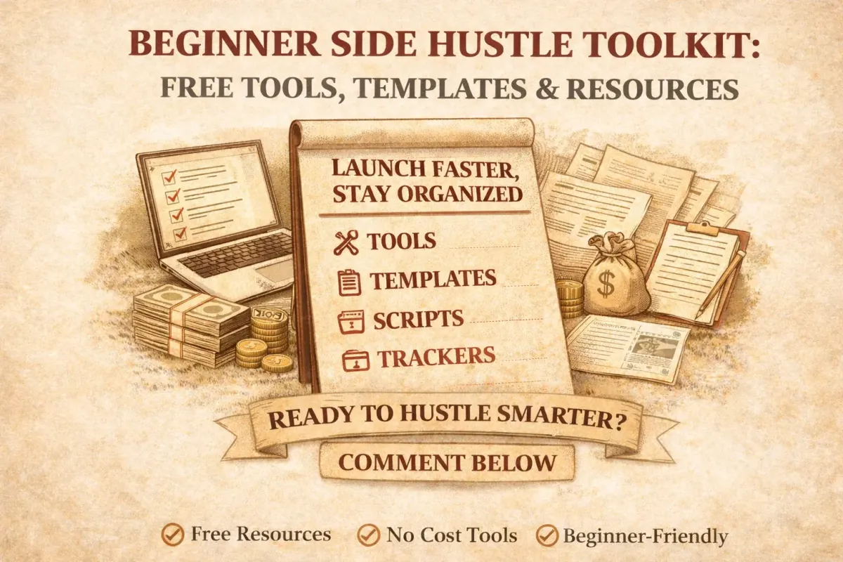Beginner Side Hustle Toolkit: Free Tools, Templates & Resources