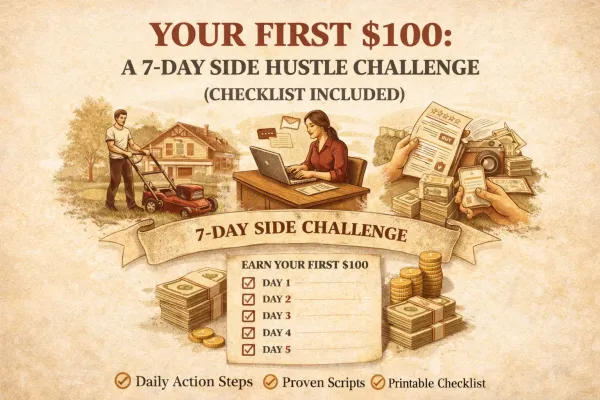 Your First $100: A 7-Day Side Hustle Challenge (Checklist Included)